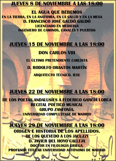 Conferencias y visitas noviembre 2012