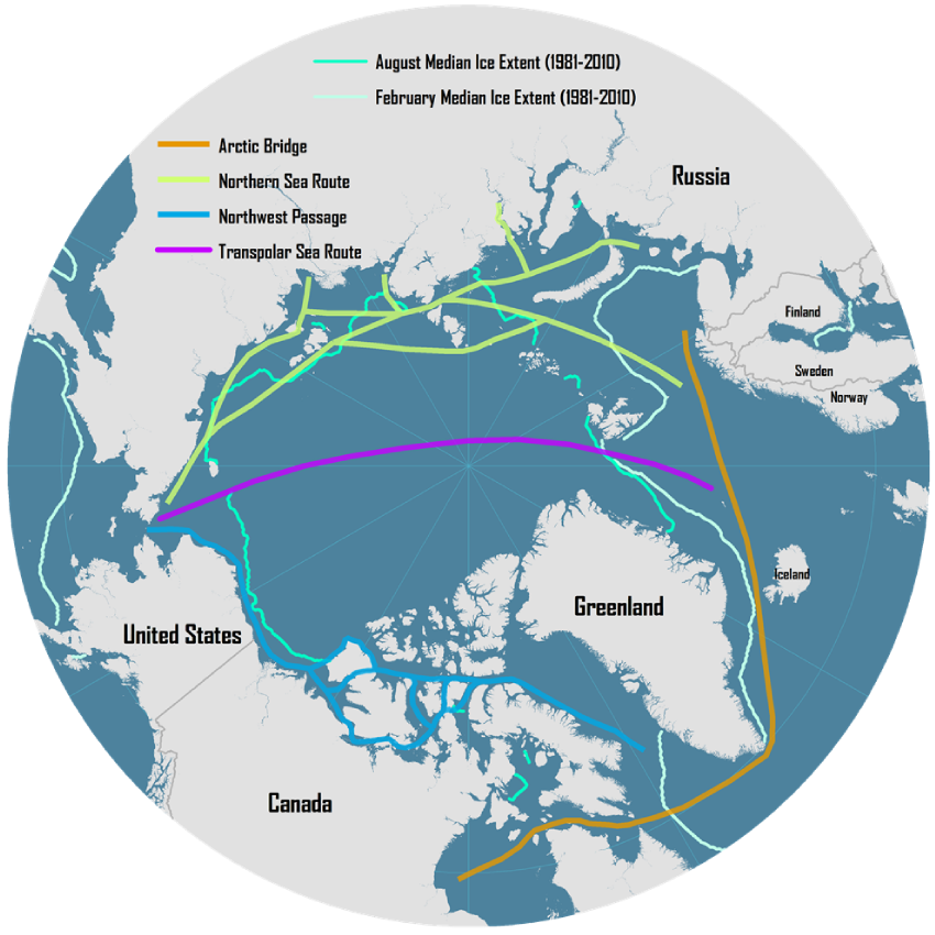 Imagen de las nuevas rutas árticas