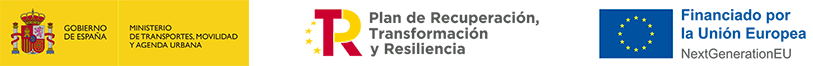 Logoipos de la Agenda Urbana Española y Plan de Recuperación , Transformación y Resiliencia, logo Financiado por la Unión Europea