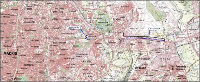 Imagen noticia: Mapa con las zonas de actuación - Ministerio de Transportes, Movilidad y Agenda Urbana.