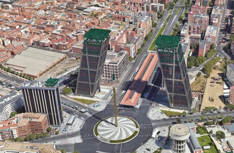Identificación de obstáculos en las Torres Kio en Madrid - Ministerio de Transportes, Movilidad y Agenda Urbana. - Ministerio de Transportes, Movilidad y Agenda Urbana.