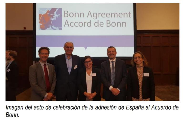 Imagen noticia: Imagen del acto de celebración de la adhesión de España al Acuerdo de Bonn. - Ministerio de Transportes, Movilidad y Agenda Urbana.