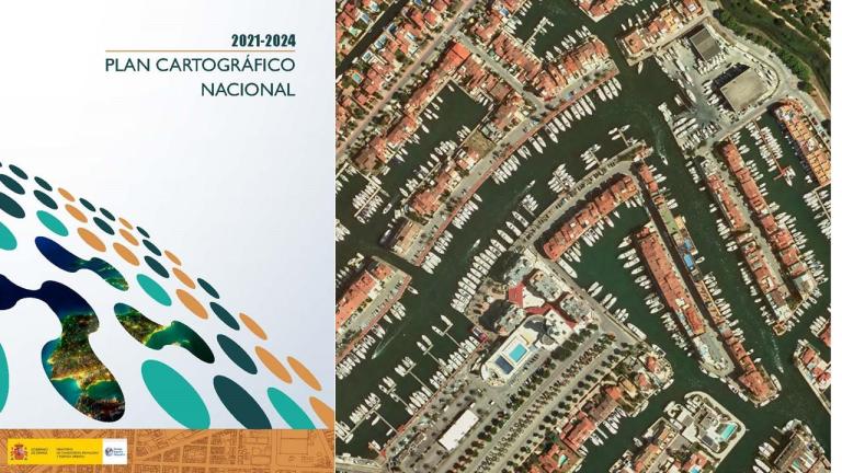 Imagen noticia: Cartel del Plan Cartográfico Nacional 2021-2024 - Ministerio de Transportes, Movilidad y Agenda Urbana.
