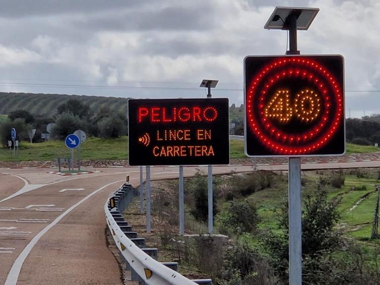 Imagen noticia: Señalización en el enlace entre la N-630 y la A-66 (km 613 de la A-66) en las inmediaciones de Mirandilla (Badajoz) - Ministerio de Transportes, Movilidad y Agenda Urbana.