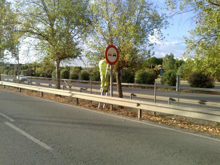 Imagen noticia: Colocación de señalización vertical - Ministerio de Transportes, Movilidad y Agenda Urbana.