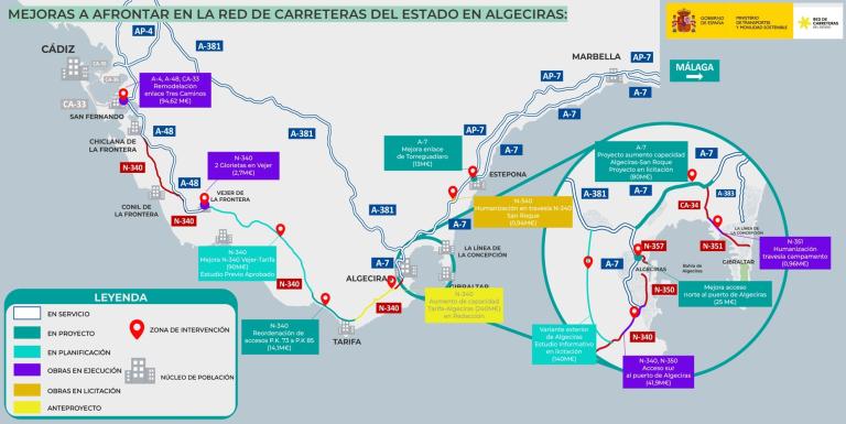 Imagen noticia: Mejoras a afrontar en la red de carreteras del estado en Algeciras