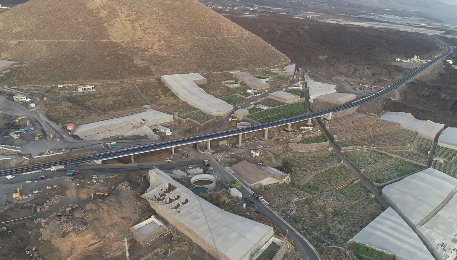 Vista aérea del viaducto de la Carretera de La Palma